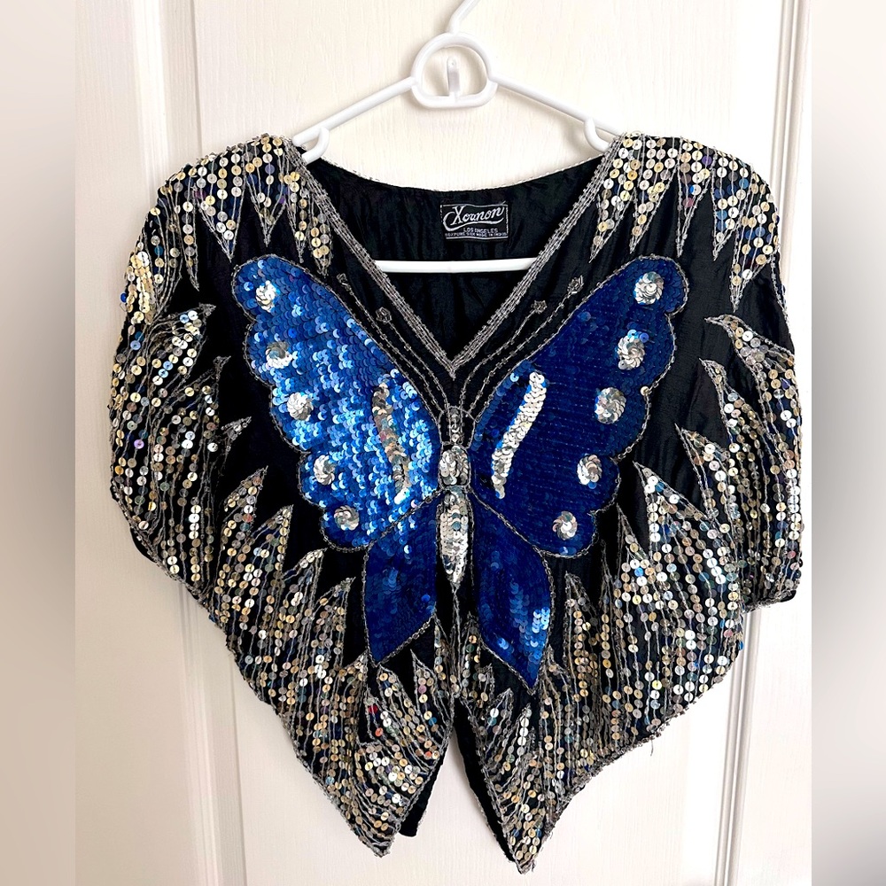 vintage sparkly butterfly 🦋 top